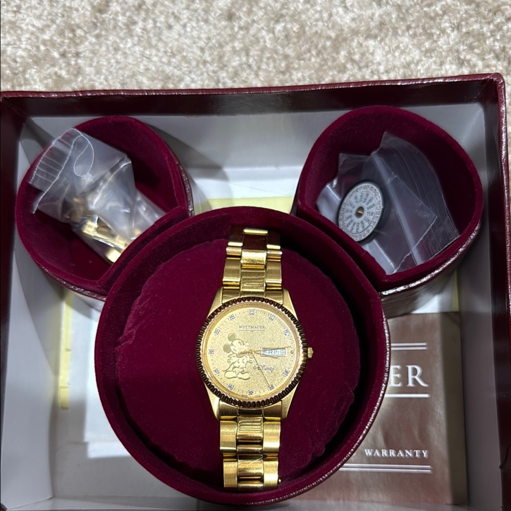 Wittnauer Gold Watch with Mickey Mouse Design